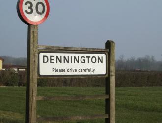 Entrance sign to Dennington