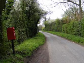 Road with post box