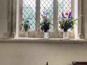 One of the flower displays in Church